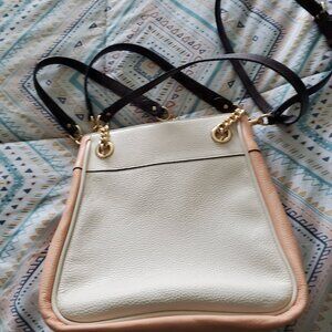 Coach pink and white colorblock shoulder bag